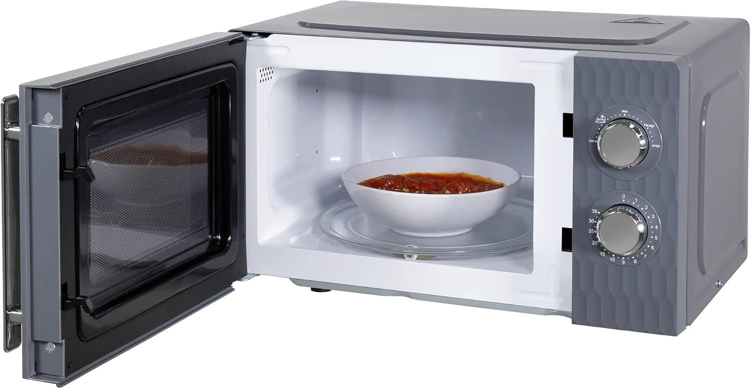 17L Microwave Oven 700W Grey 5 Power Levels Timer Defrost