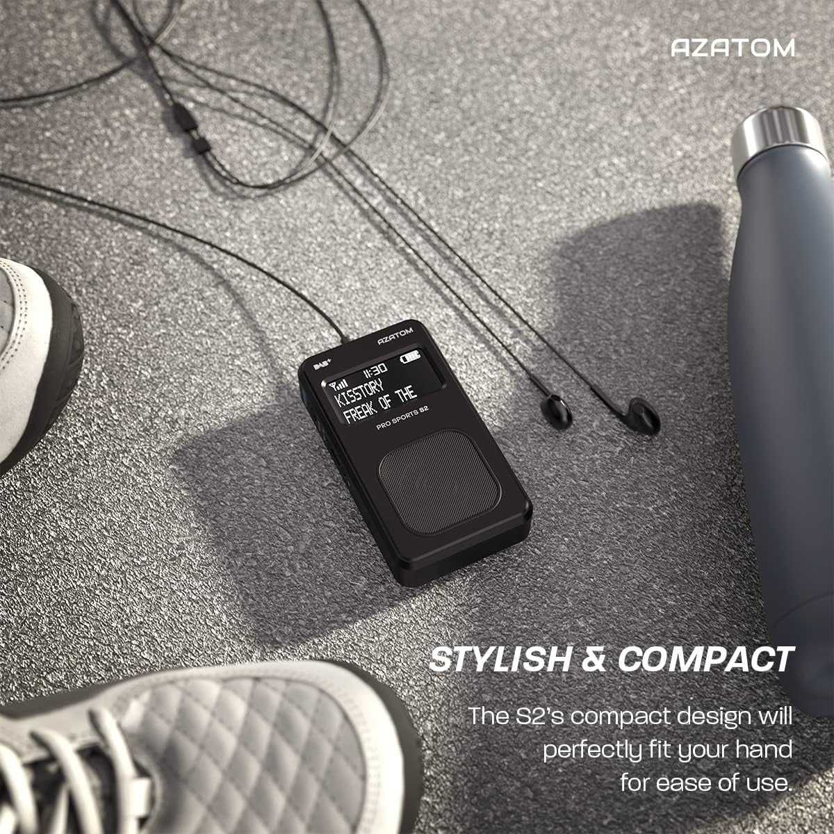 Portable DAB+ FM Digital Radio Rechargeable 24H Sports Earphones