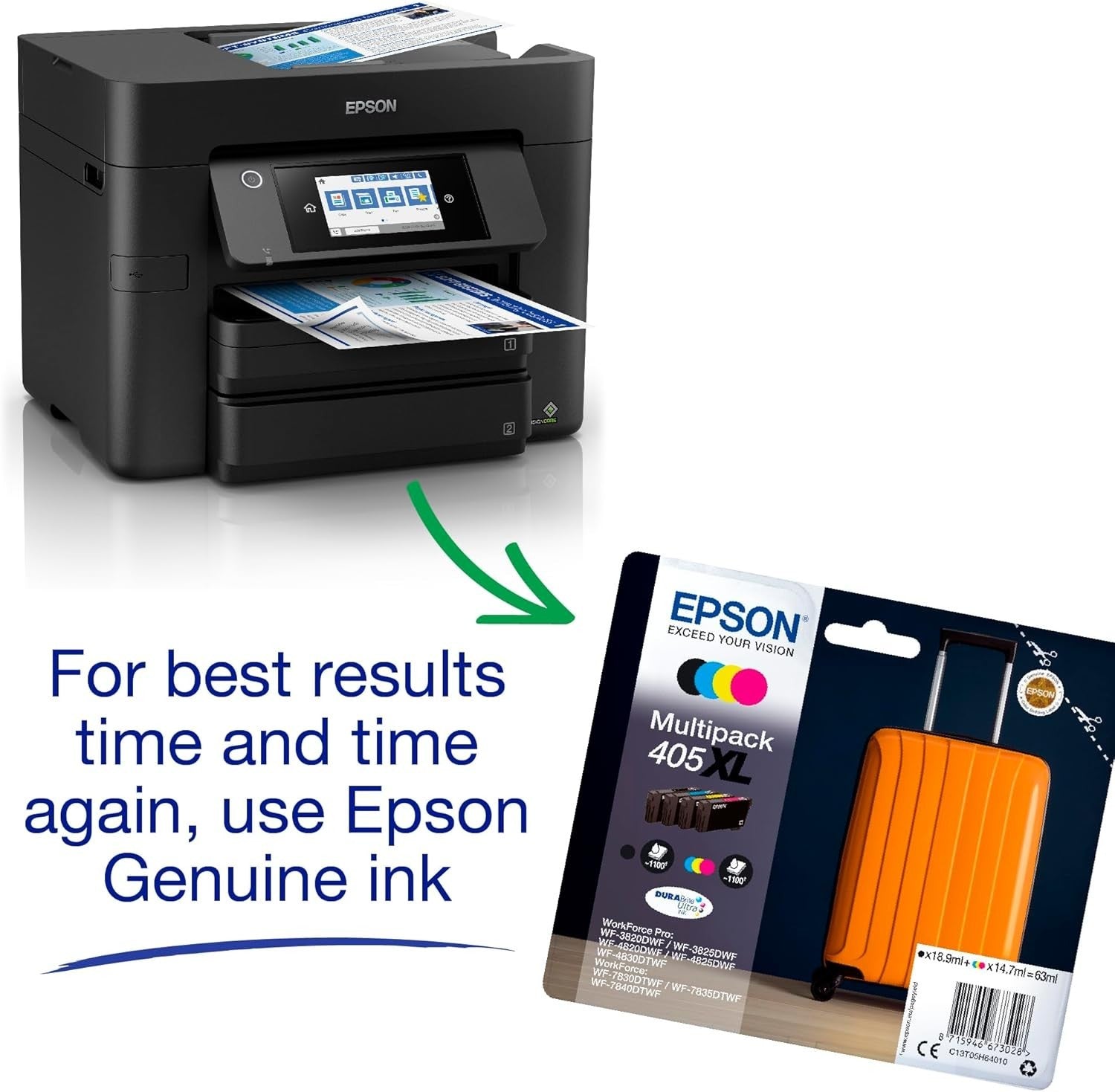 All-in-One Wireless Colour Printer Scanner Copier Fax A4 Black