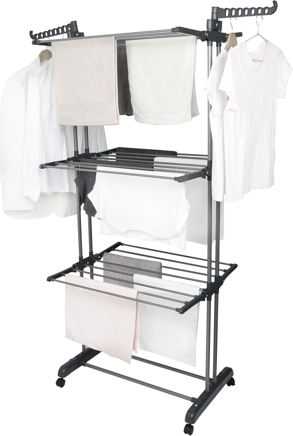 4 Tier Clothes Airer Folding Laundry Drying Rack Stainless Steel Indoor Outdoor