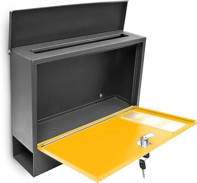 Lockable Wall Mounted Mailbox with Keys Alloy Steel Weatherproof Post Box