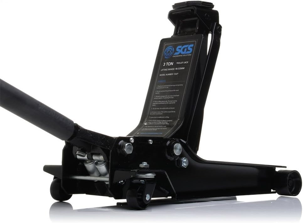 3 Ton Low Profile Heavy Duty Trolley Jack Long Reach 98–535 mm Car Lift