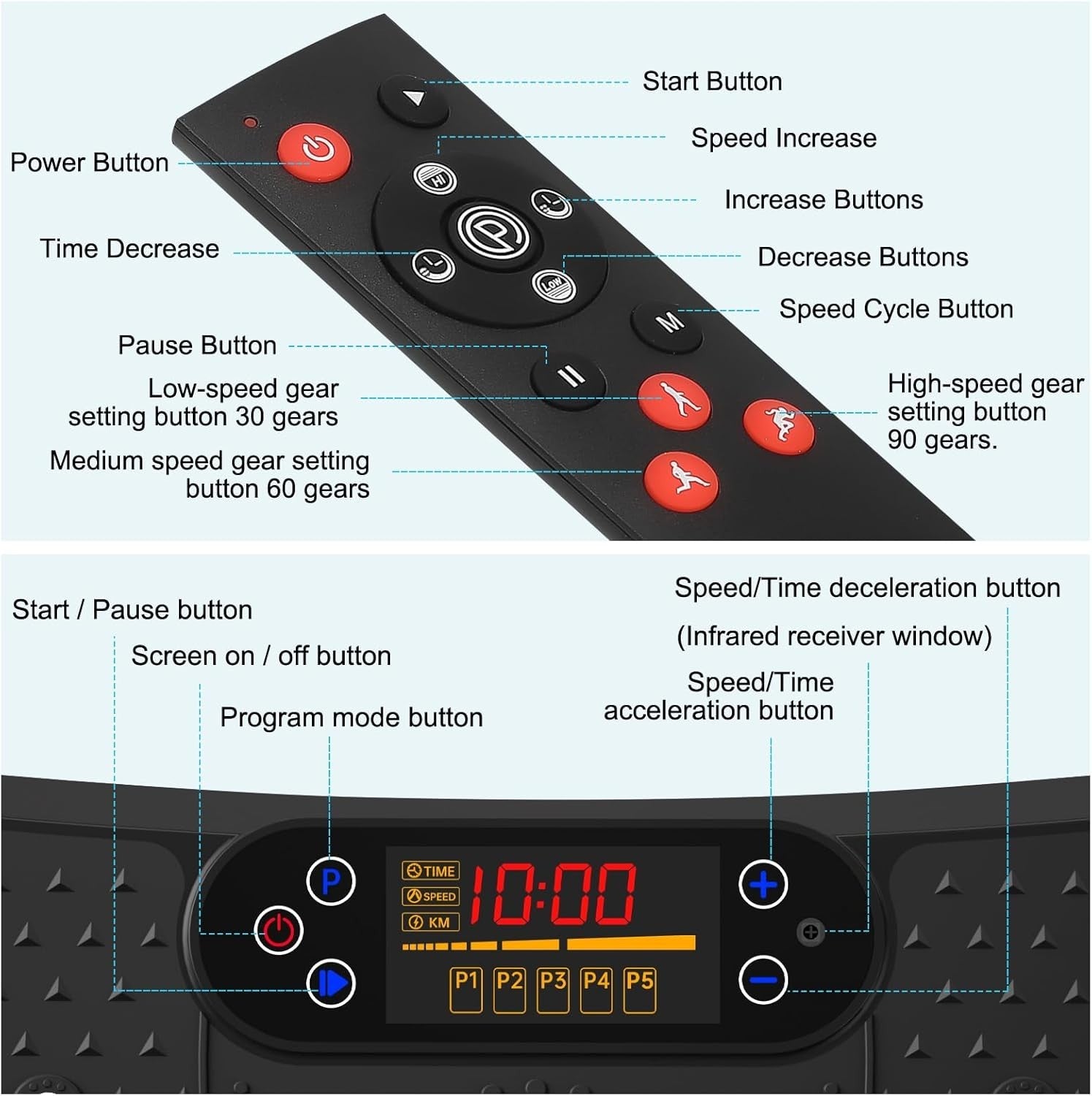 Power Vibration Plate Lymphatic Drainage 450lb Whole Body Workout