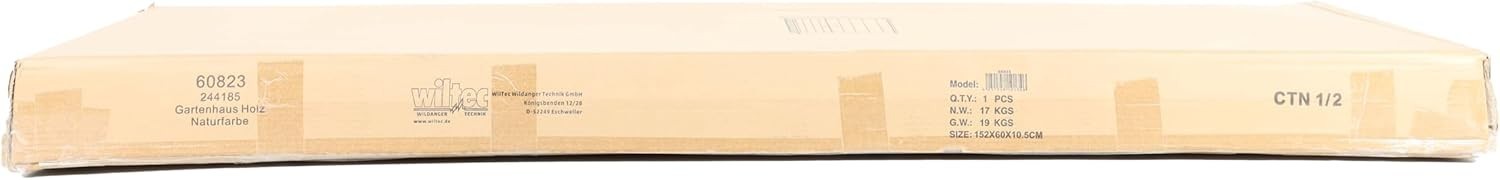 Wooden Outdoor Utility Shed 92x57x154cm Tool Storage Cabinet Natural