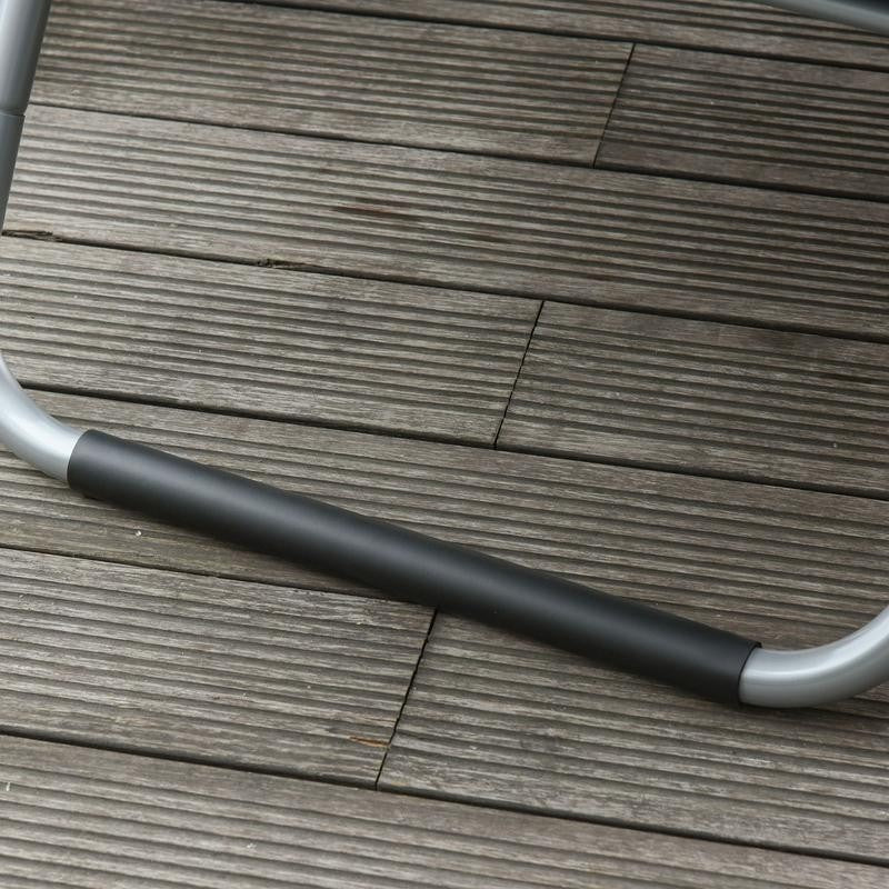 Reclining Garden Sun Lounger Mesh Outdoor Chair Portable Armrest Pillow