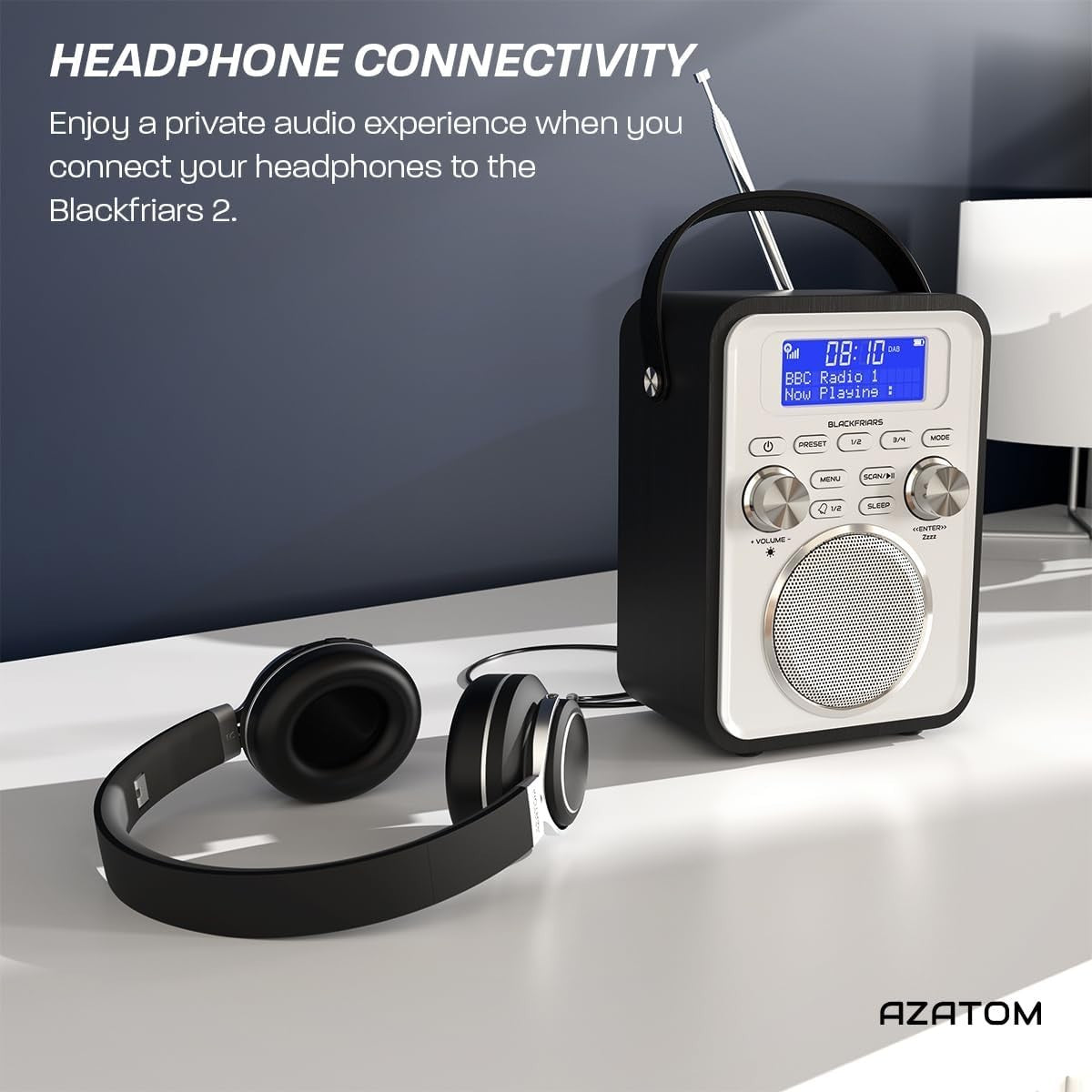 Portable DAB+/FM Digital Radio Bluetooth Remote Rechargeable Alarm