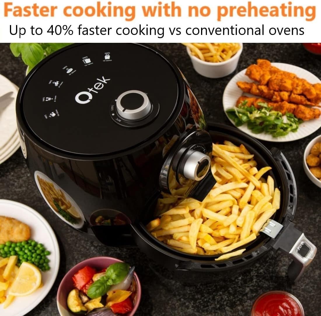 Air Fryer 4.5L Low Fat Oil Free 1450W Rapid Heat Timer Temp Control