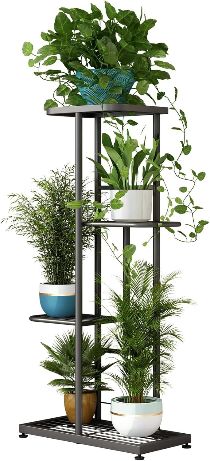 4 Tier Metal Plant Stand Indoor Outdoor Flower Pot Display Rack for Patio