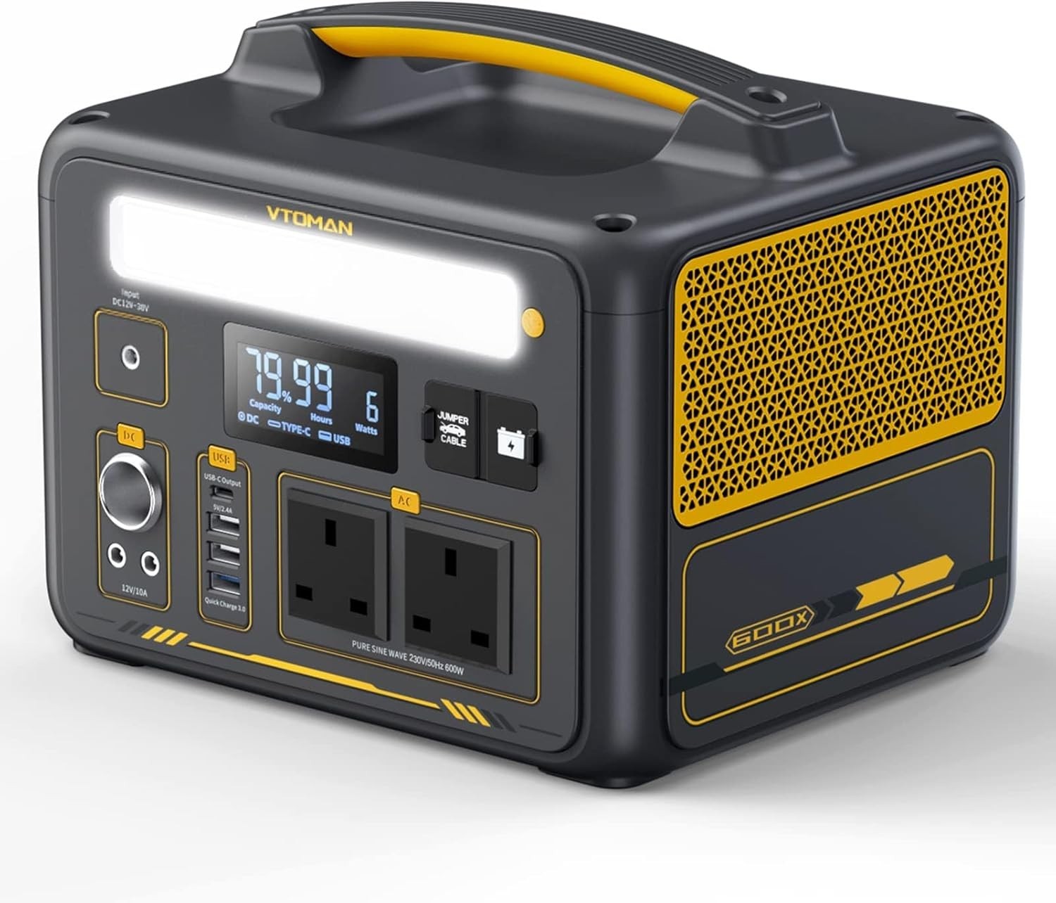 Portable Power Station 600W Solar Generator 299Wh USB-C AC RV Camping