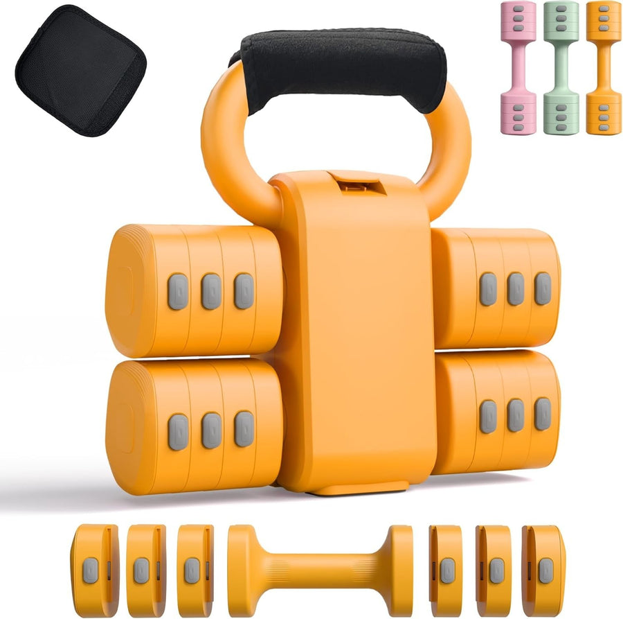 2-in-1 Adjustable Dumbbell Kettlebell Set Women Home Gym Weights