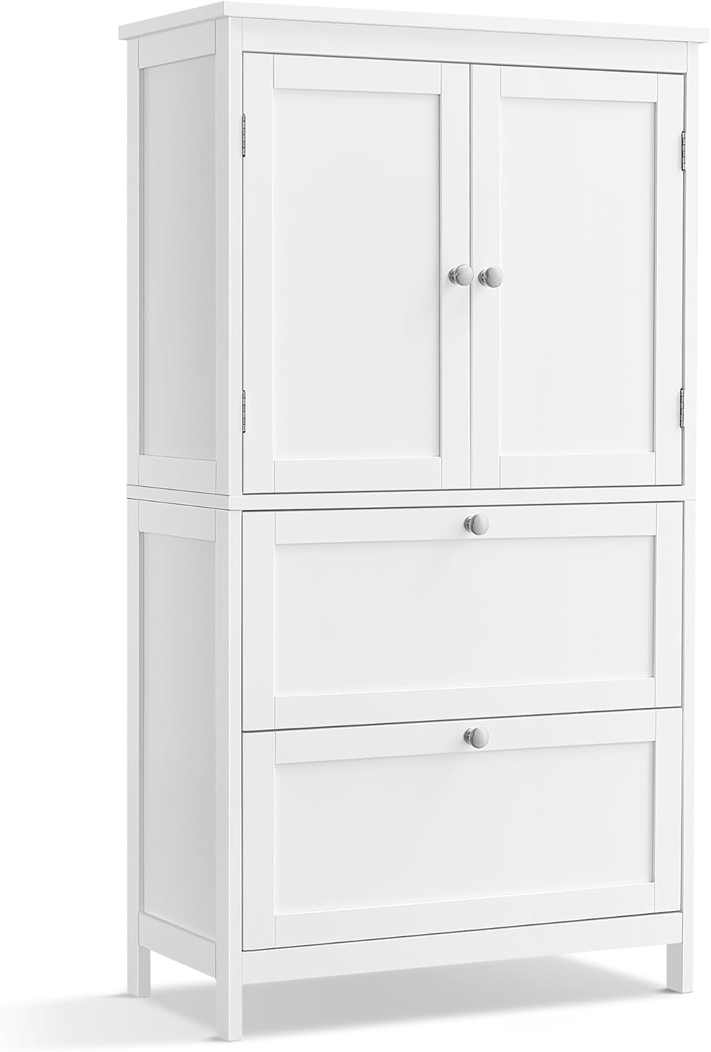 Bathroom Storage Cabinet with Drawers & Doors, Adjustable Shelf 110cm
