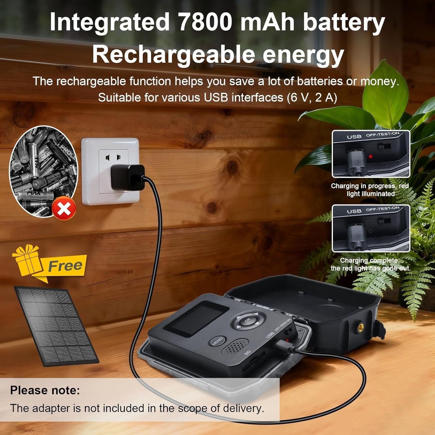 5K Wildlife Camera Night Vision Trail Cam WiFi Solar 64GB IP66