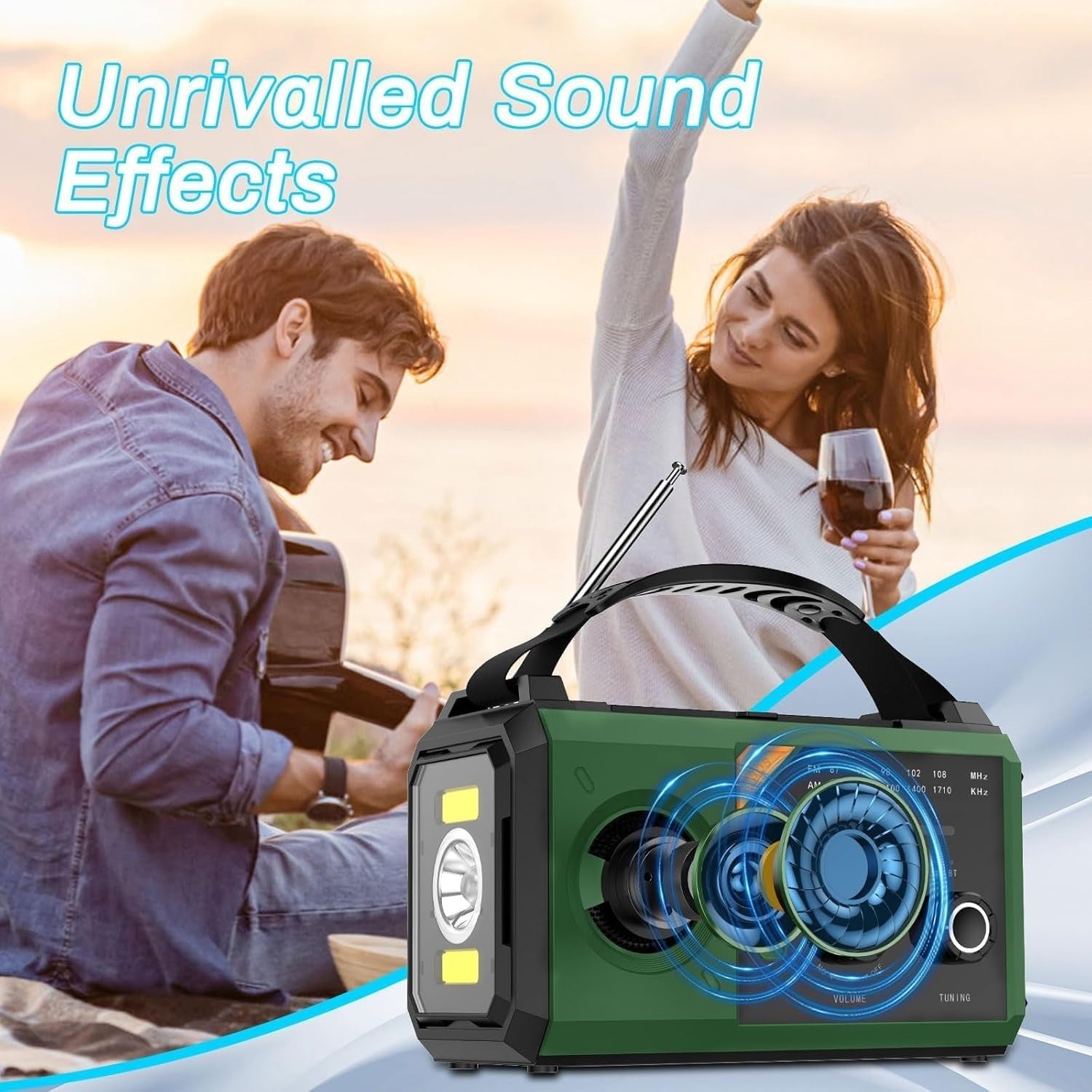 Solar Wind-Up Emergency Radio 27000mAh Power Bank, SOS Torch, AM/FM