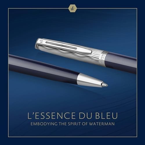 Luxury Ballpoint Pen – Deep Blue Lacquer Metal, Blue Ink, Refillable