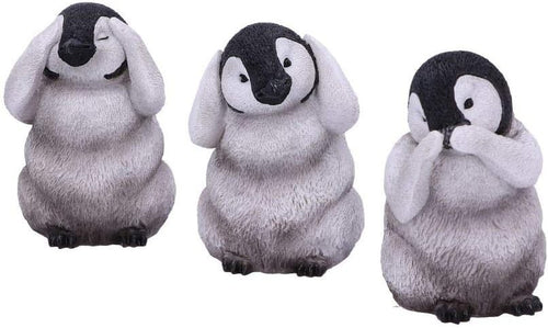 See No Hear No Speak No Evil Penguin Figurines Set Cute Resin Home Decor Gift