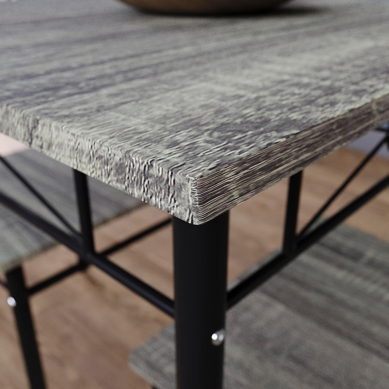 Compact Grey 2-Seater Dining Table Set | Space-Saving Kitchen Furniture
