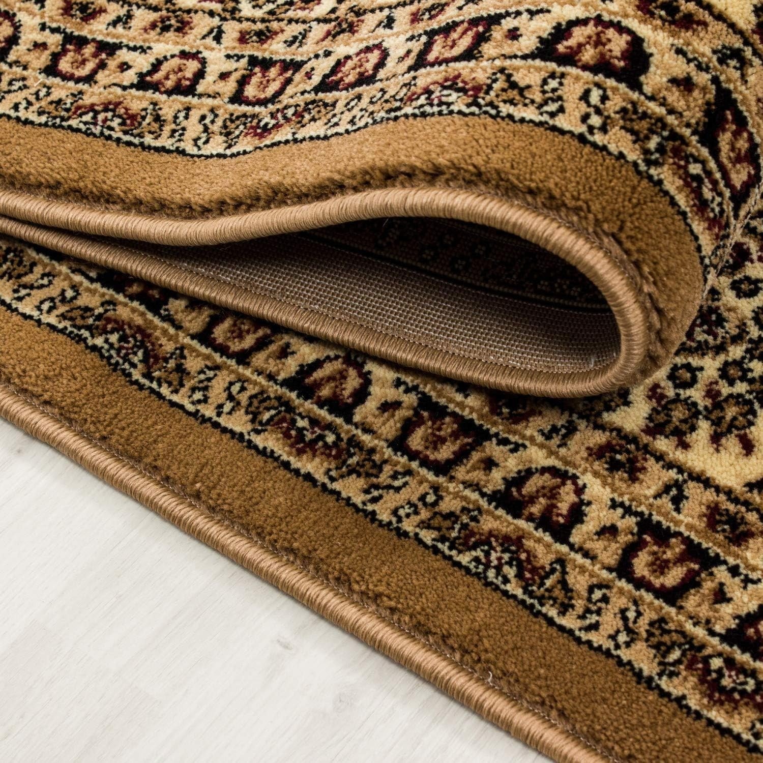 Beige Oriental Area Rug 160x230cm Soft Low Pile Classic Living Room Carpet