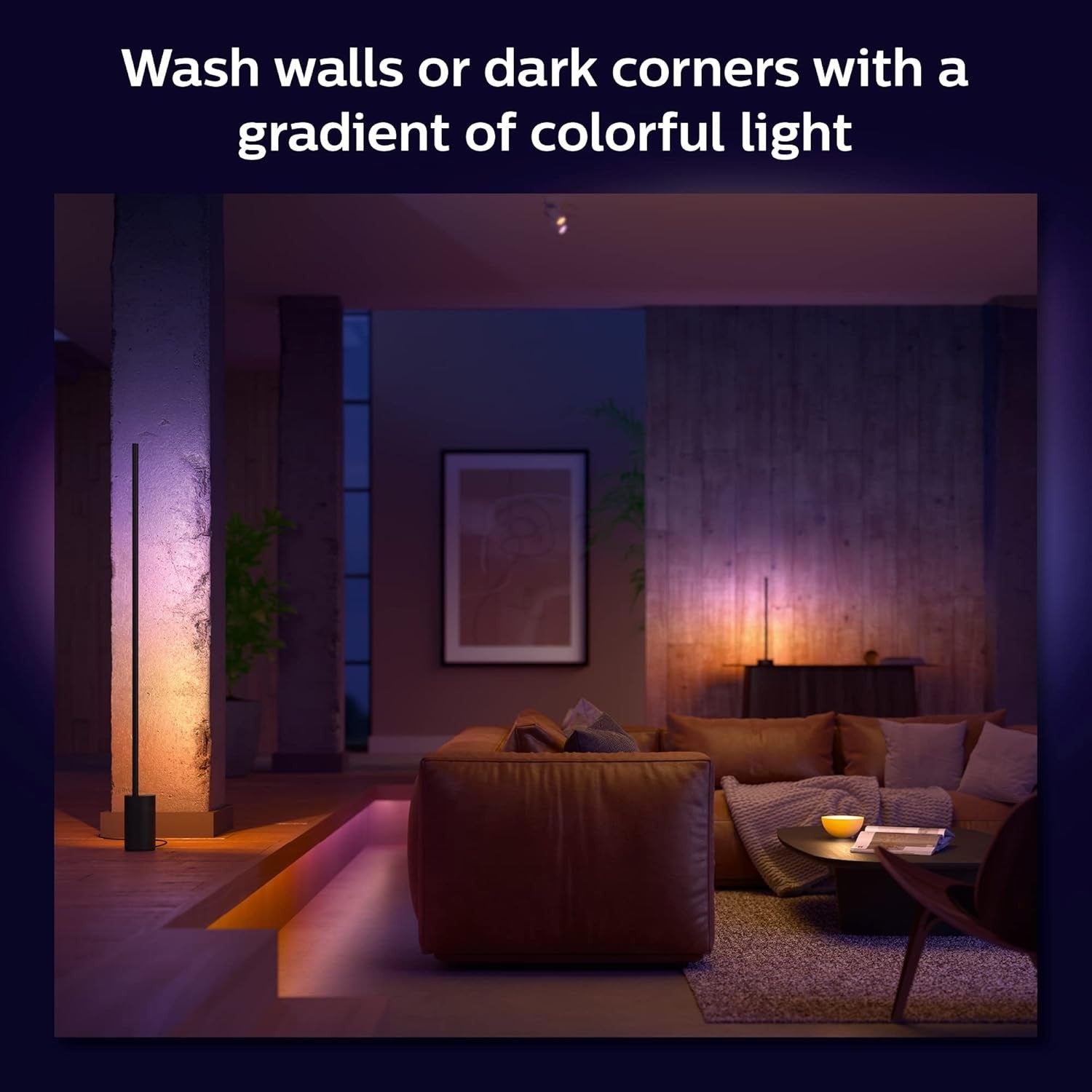 Smart LED Floor Lamp Gradient Colour WiFi App Voice Control Ambient