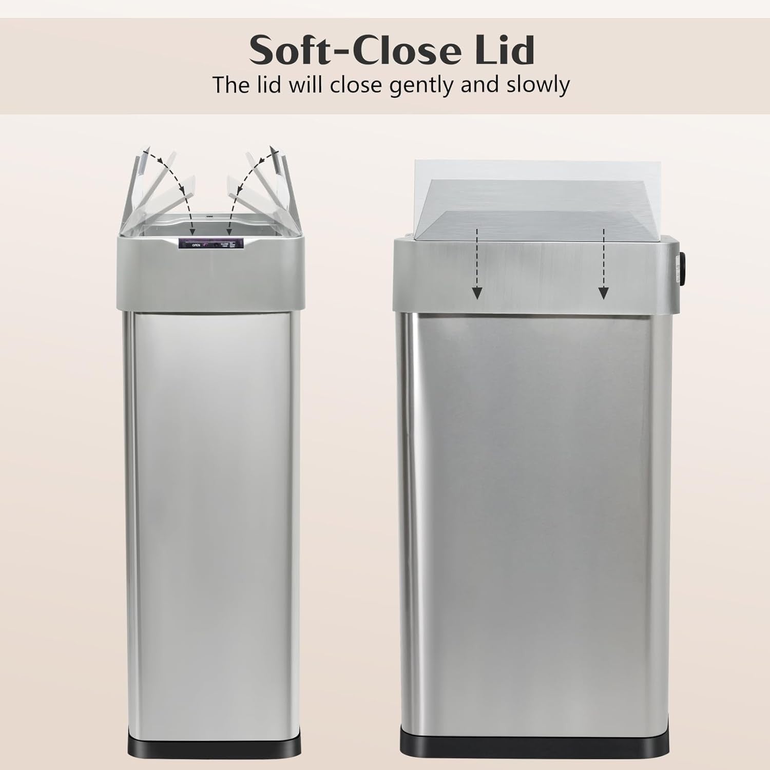 70L Touchless Sensor Bin Stainless Steel Soft Close