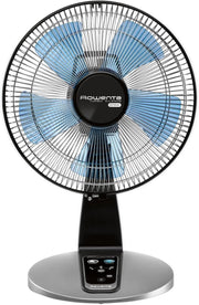 Quiet Turbo Table Fan – 5-Speed Remote Controlled Oscillating Desk Fan Silver