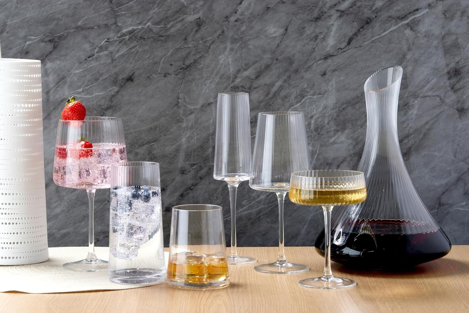 Handmade Wine Carafe Decanter 1.48L Mouth-Blown Crystal for Red & White Wine
