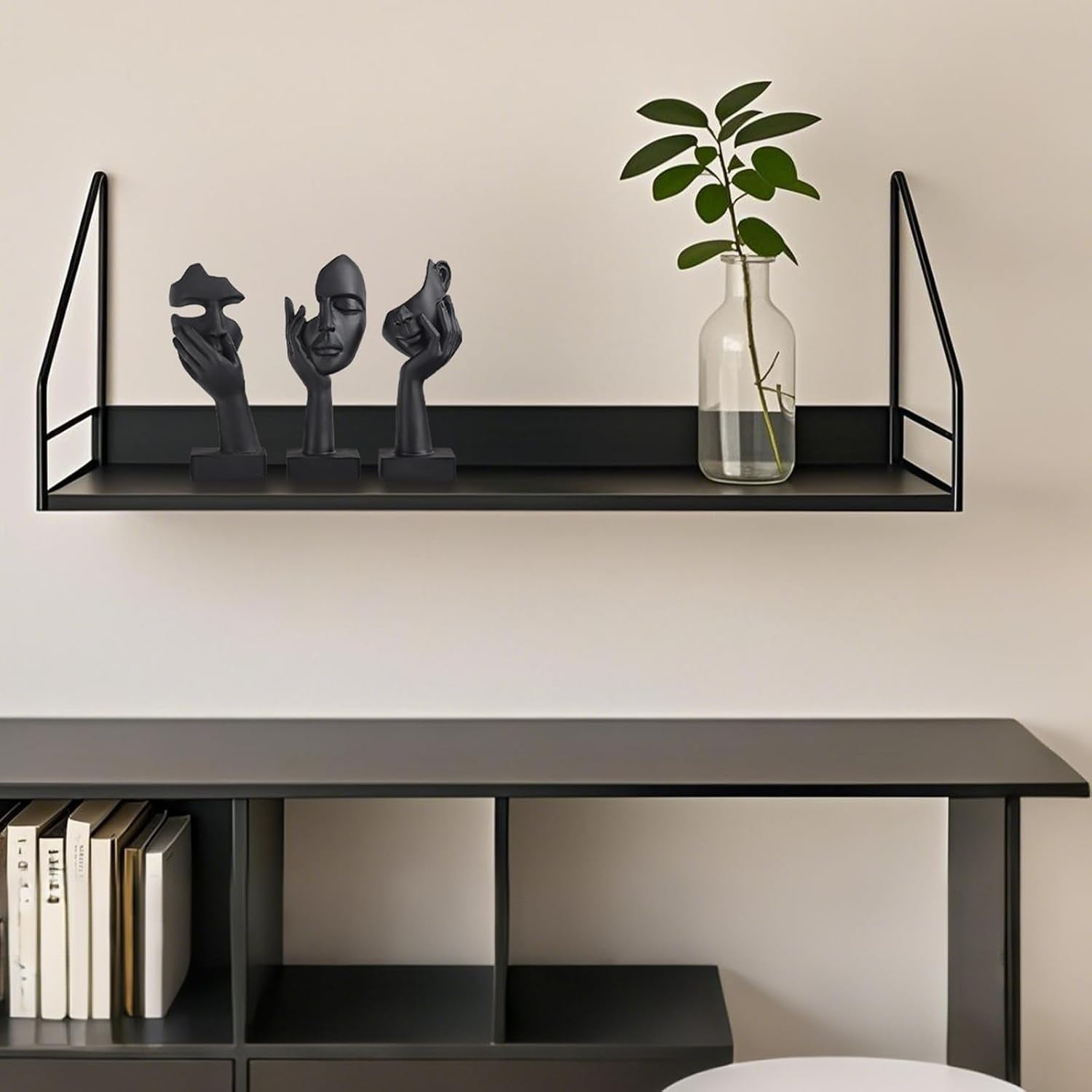 Black Woman Face Statue Set of 3 Modern Home Desk Decor