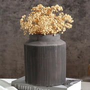 Dark Brown Rustic Terracotta Vase 9in Large Farmhouse Flower Home Decor