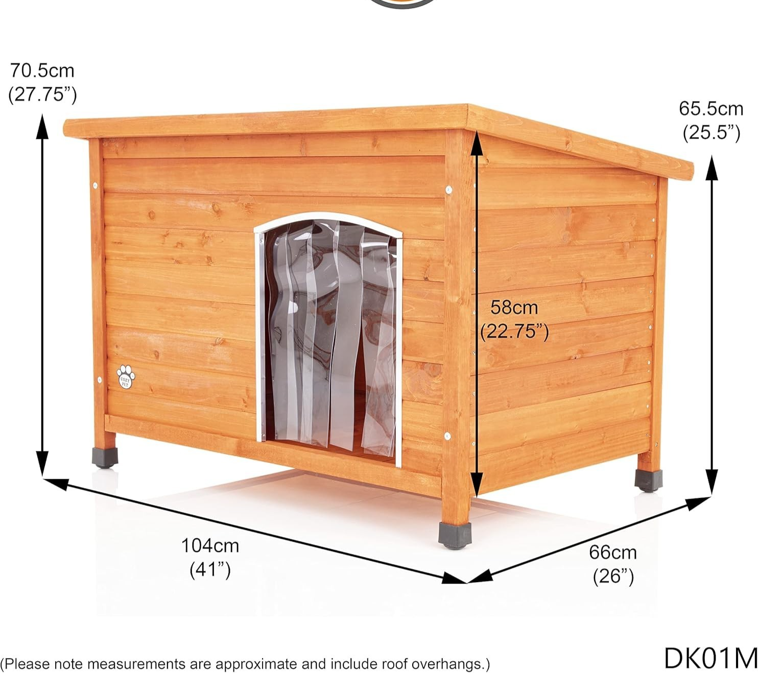 Insulated Medium Dog House Outdoor Kennel | 101x66x70.5cm Weatherproof