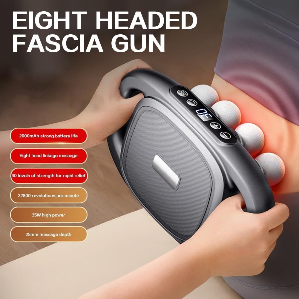 16 Head Deep Tissue Massage Gun Full Body Muscle Relief 30 Speeds LCD Quiet