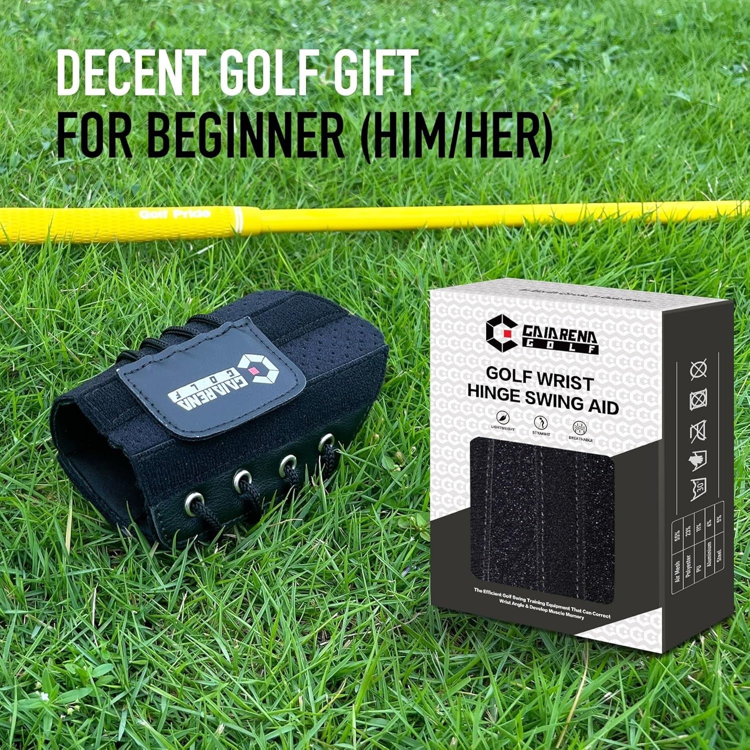 Golf Wrist Brace Swing Trainer Left Hand Black Hinge Aid