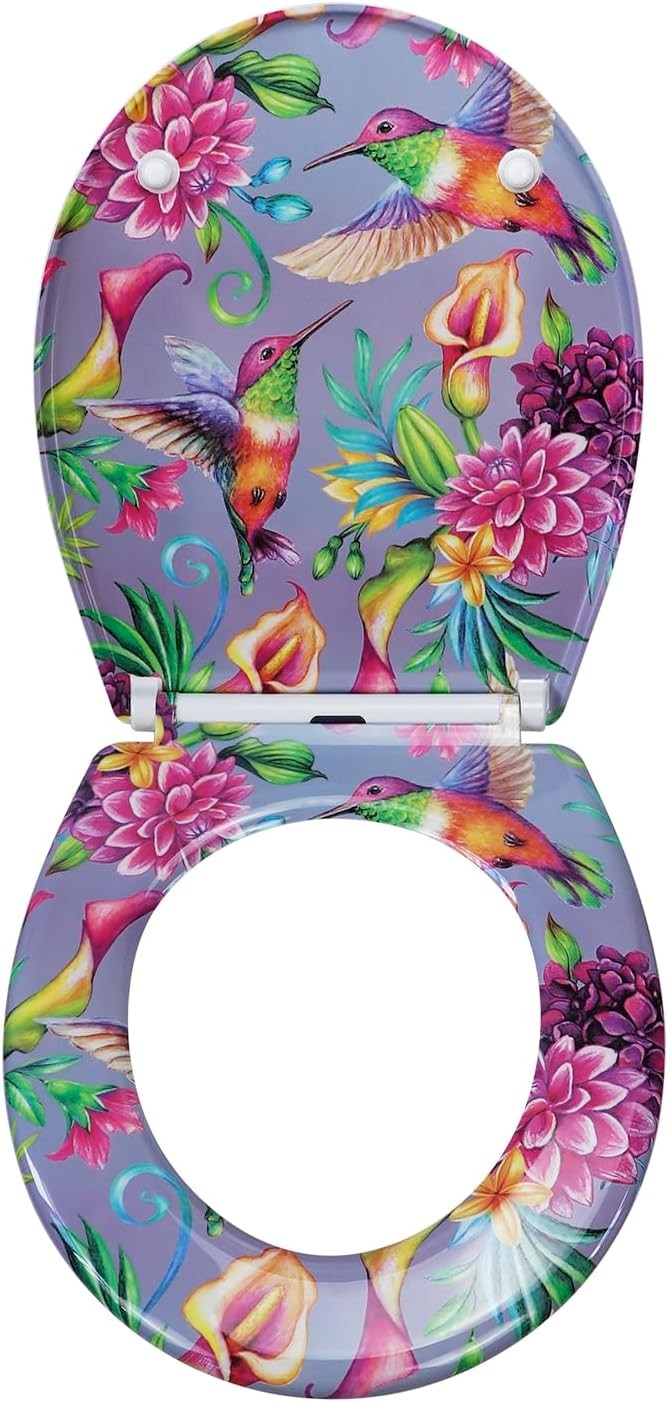 Colorful Toilet Seat Soft Close Duroplast Quick Release Top Fix 45x37cm