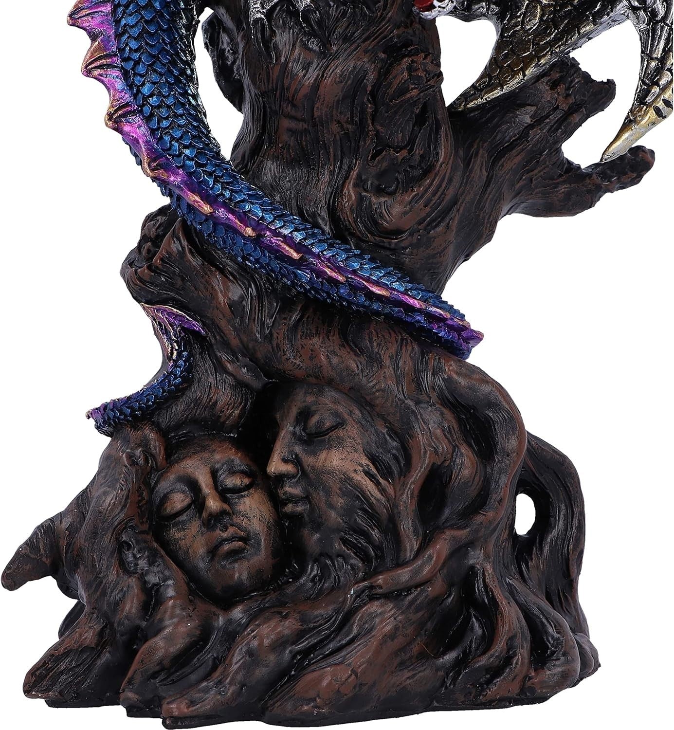 Fantasy Dragon Figurine 27.5cm Resin Gothic Sculpture Hand-Painted Home Decor