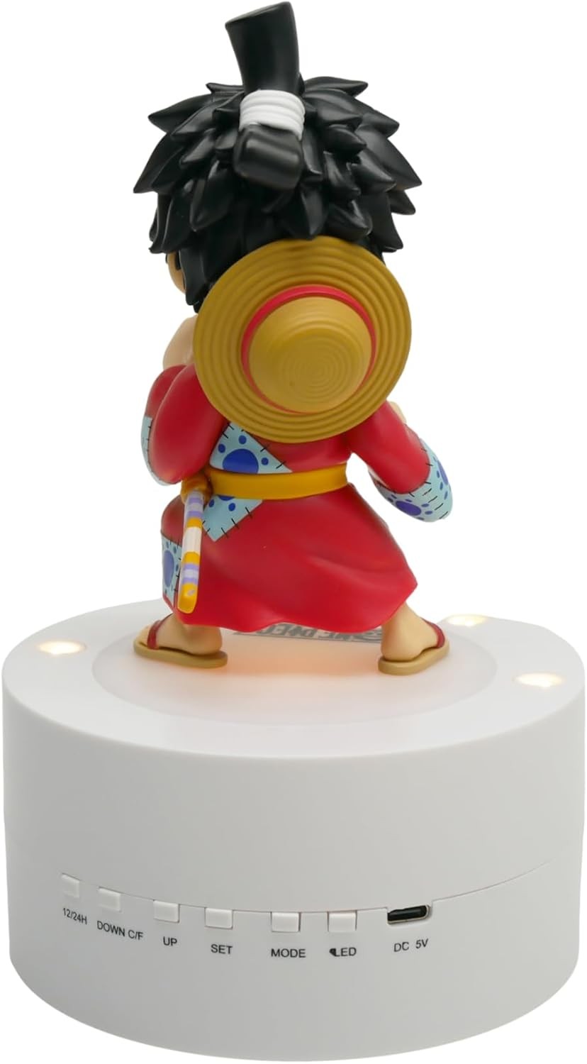 Anime Pirate LED Alarm Clock Yellow Light Up Desk Bedside Gift Figure