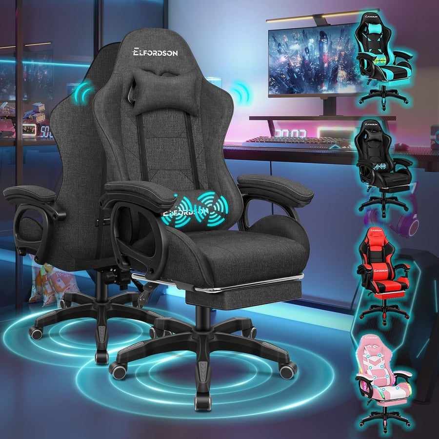 Large Ergonomic Gaming Chair Office Desk Recliner Faux Leather 180kg Max Weight