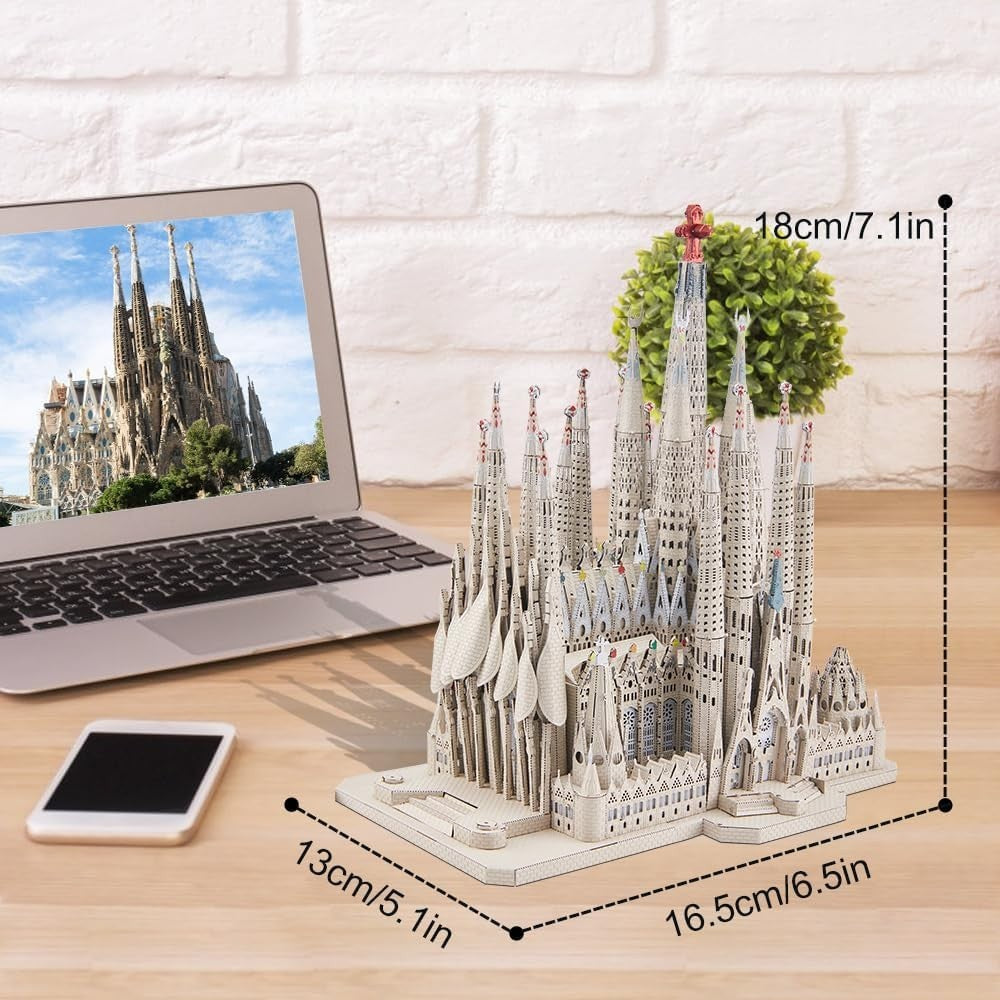 3D Metal Puzzle Sagrada Familia Kit 450pcs Stainless Steel Model Build