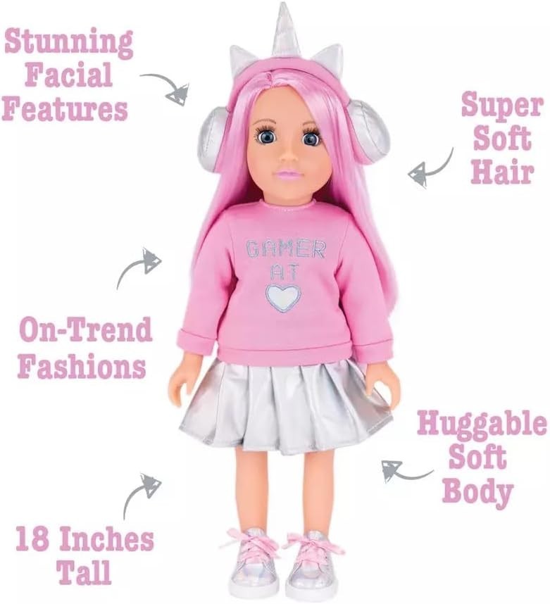 18in Fashion Doll Gamer Outfit Headphones Gift Box Collectible