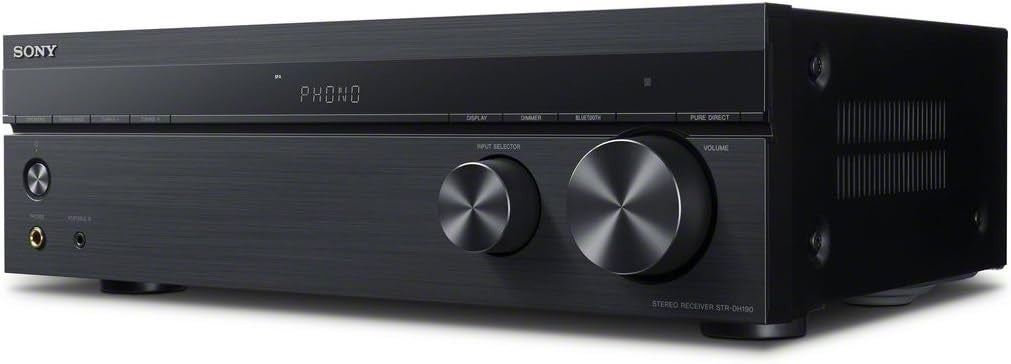 Stereo Amplifier with Phono Input Bluetooth FM Receiver Black