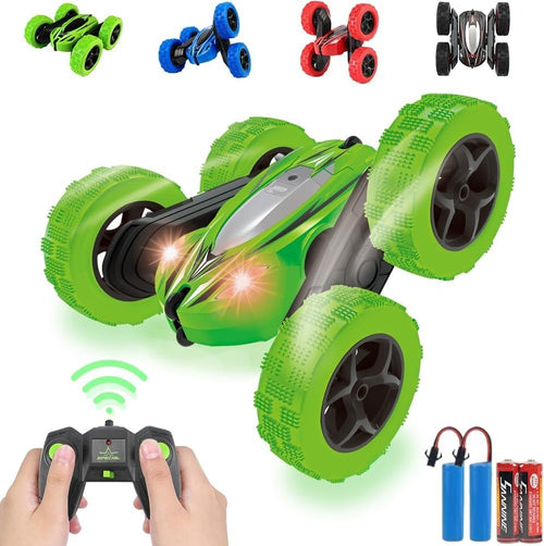4WD RC Stunt Car for Kids 4-9, 360° Flips & LED Lights, High-Speed