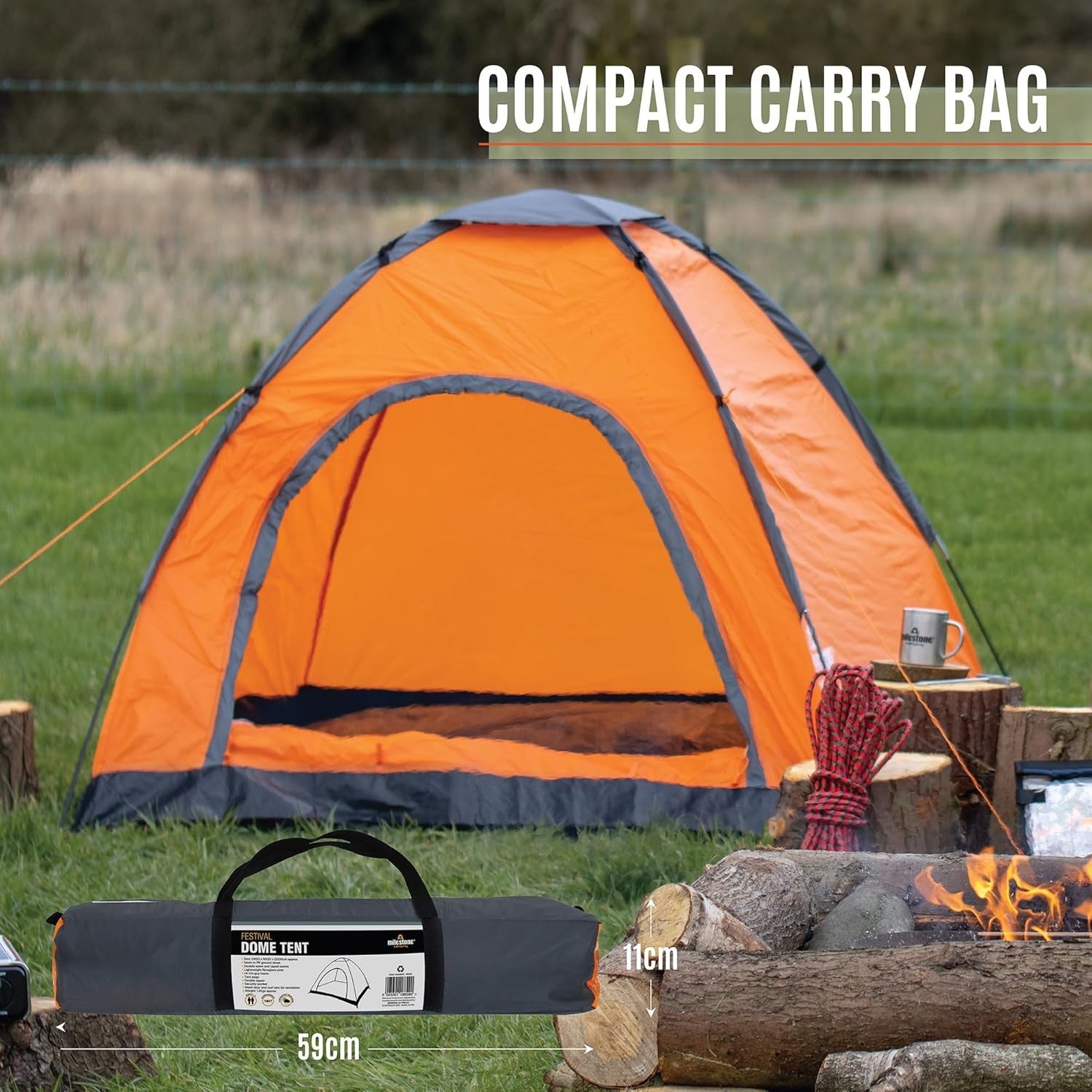 2 Person Camping Tent Waterproof Lightweight Festival Dome
