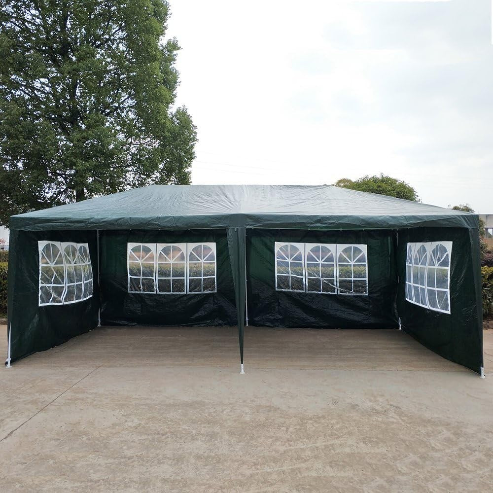 3x6M PE Garden Gazebo Party Tent Marquee Outdoor Wedding Canopy Green