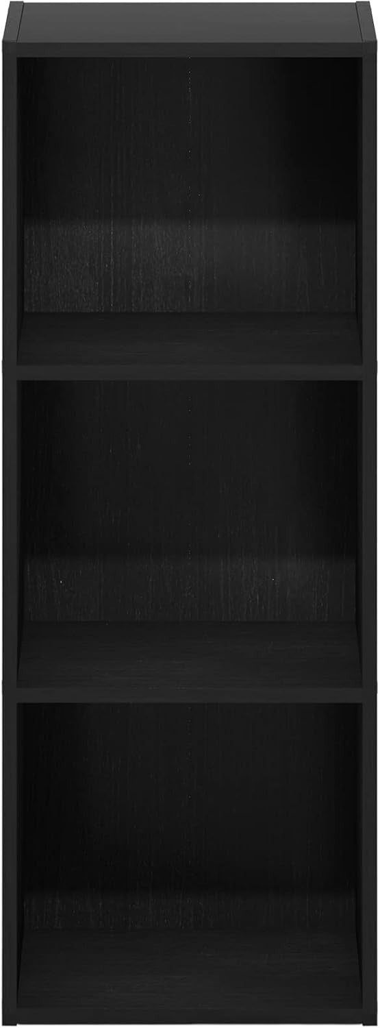 3 Cube No Tool Bookcase Small Storage Shelf Compact Organizer Bookshelf Black