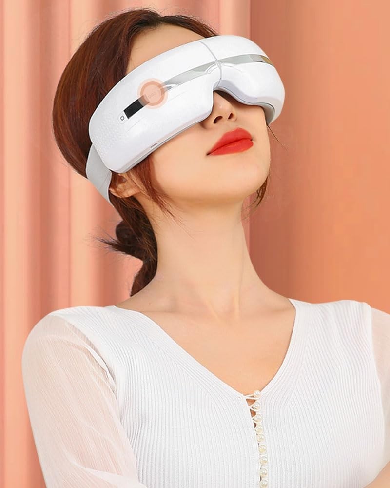 Heated Eye Massager Airbag Kneading Bluetooth Vibration Migraine Relief