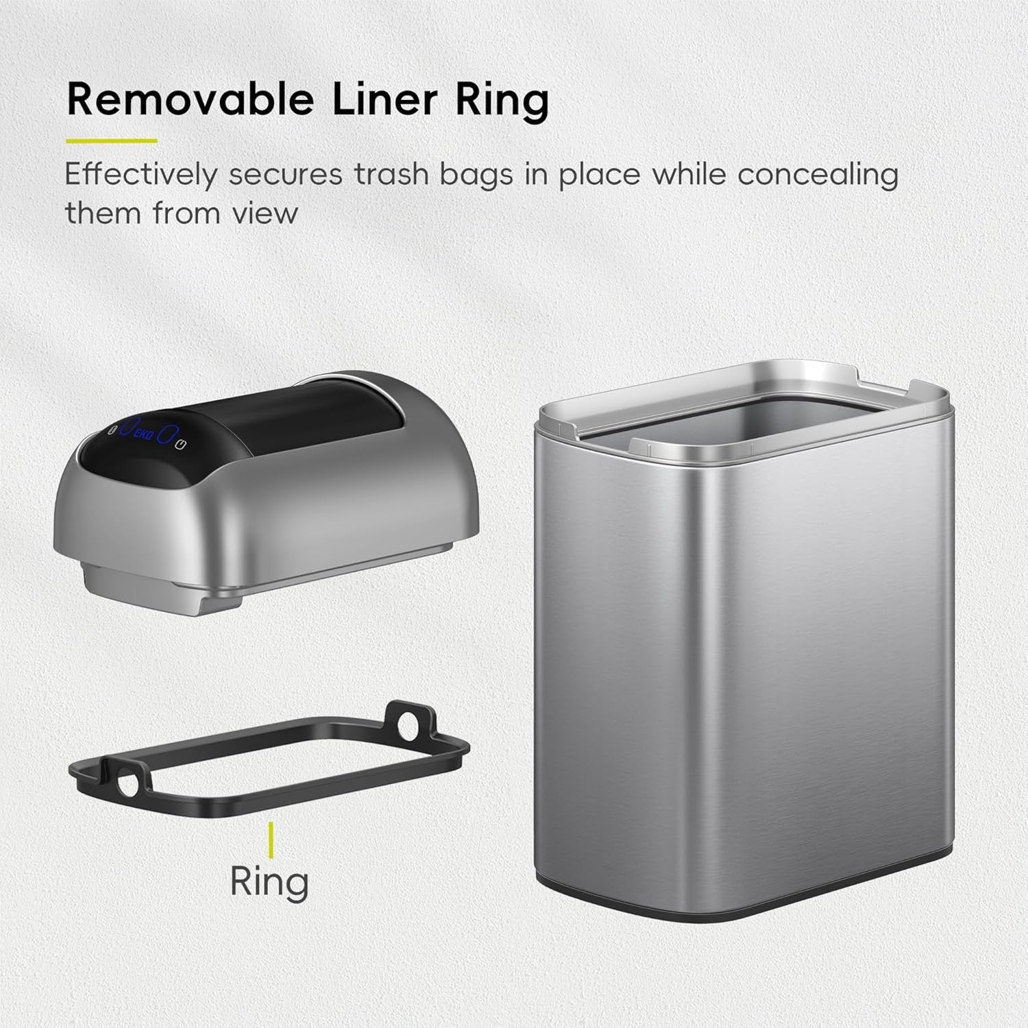 10L Touchless Sensor Trash Can Stainless Steel Slim Soft Close