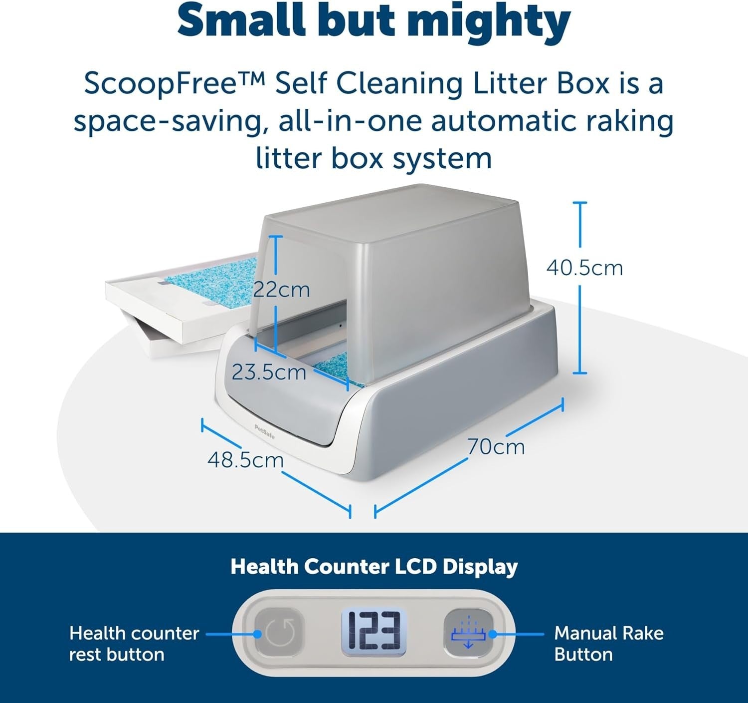 Self Cleaning Cat Litter Box Covered Automatic Odor Control Health Monitor