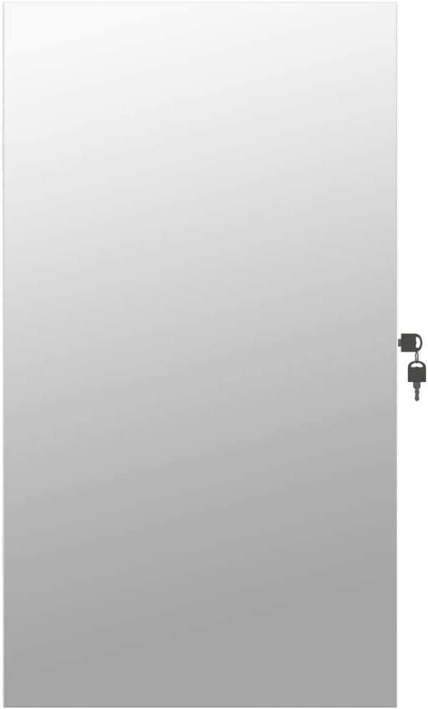 Wall Mounted LED Mirror Jewelry Cabinet Lockable Organizer Storage White