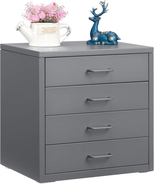 Grey Desktop A4 File Cabinet 4 Drawer Metal Office Storage Organizer