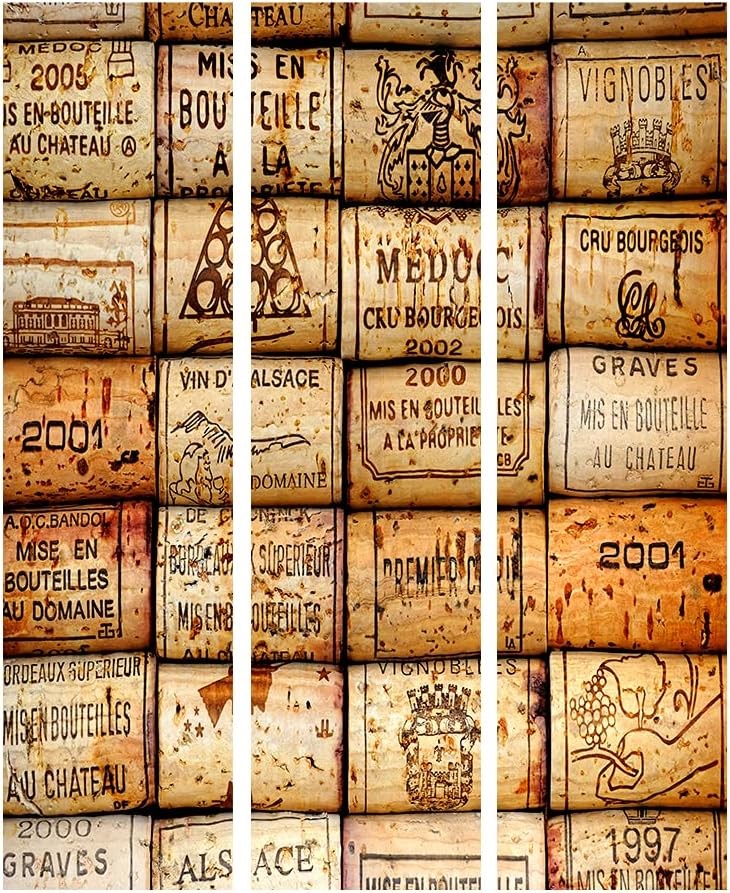 Vintage Acoustic Room Divider Wine Crate Print – Soundproof Double-Sided Screen