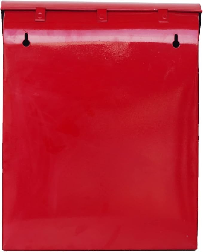 Wall Mounted Red Post Box Large | Weatherproof Mailbox Drop Chute | Easy Install