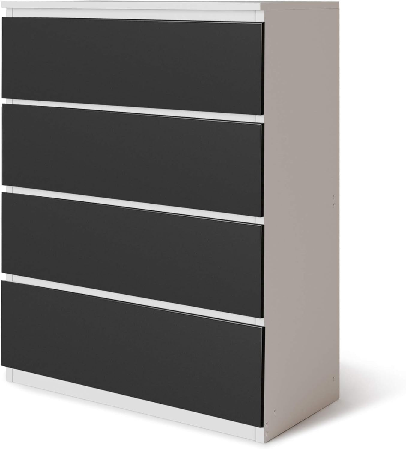 Modern 4 Drawer Bedroom Chest White Carcass Black Drawers Storage Cabinet
