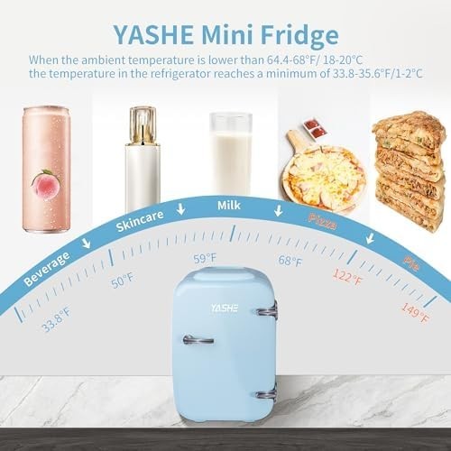 Portable Mini Fridge 4L 6 Can Cooler Warmer AC DC Silent Bedroom Car